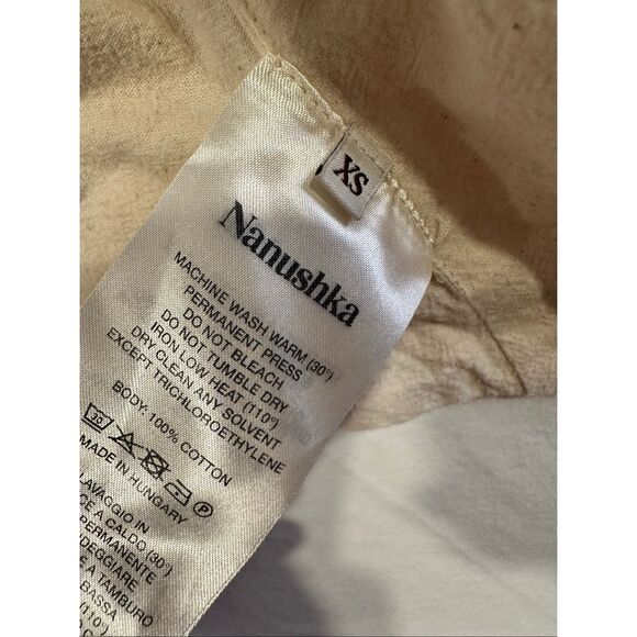 Nanushka Raelynn Fringe Cotton Top in Crème, size  XS - Picture 5 of 8